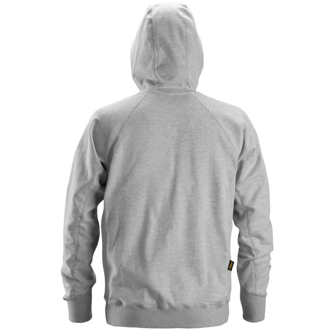 Snickers 2881 Logo Hoodie Grey Melange Back #colour_grey-melange