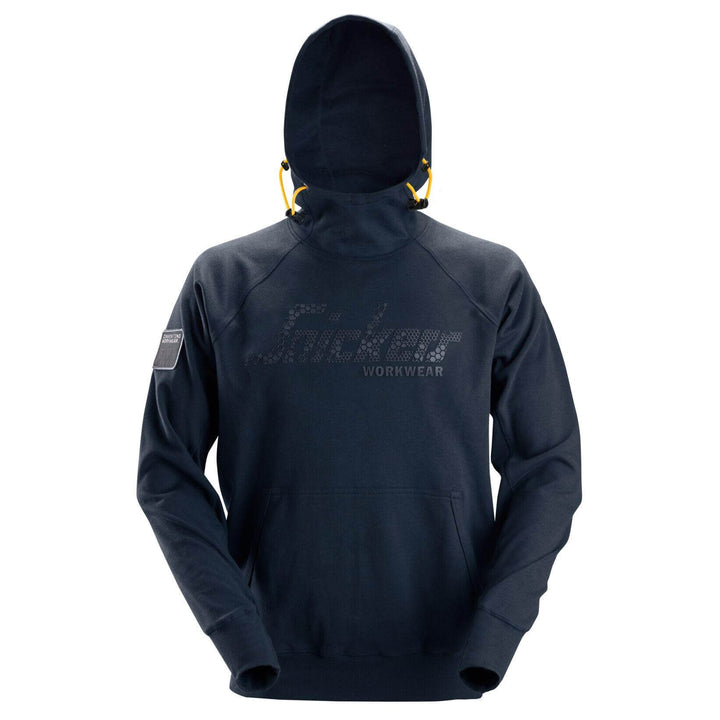 Snickers 2881 Logo Hoodie Navy Main #colour_navy