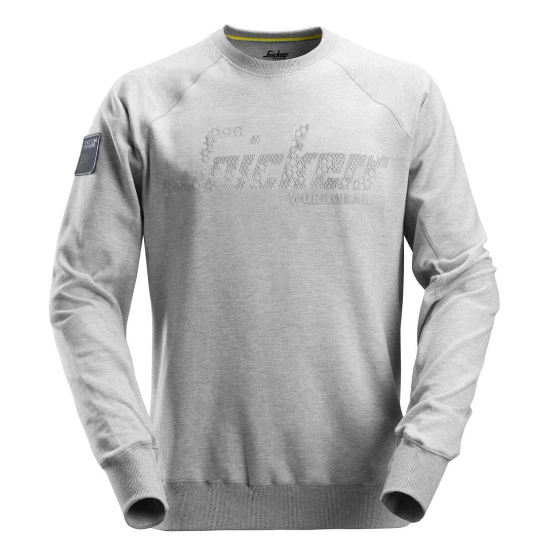 Snickers 2882 Logo Sweatshirt Grey Melange Main #colour_grey-melange