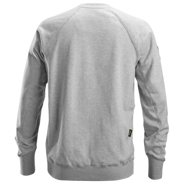 Snickers 2882 Logo Sweatshirt Grey Melange back #colour_grey-melange