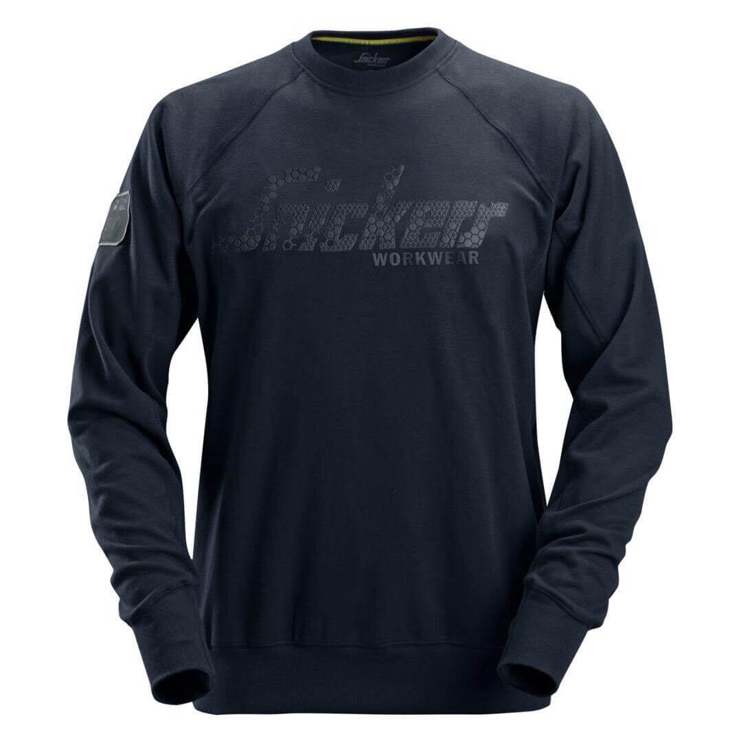 Snickers 2882 Logo Sweatshirt Navy Main #colour_navy