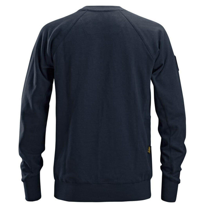 Snickers 2882 Logo Sweatshirt Navy back #colour_navy