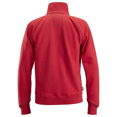 Snickers 2886 AllroundWork Full Zip Sweatshirt Jacket Chili Red back #colour_chili-red