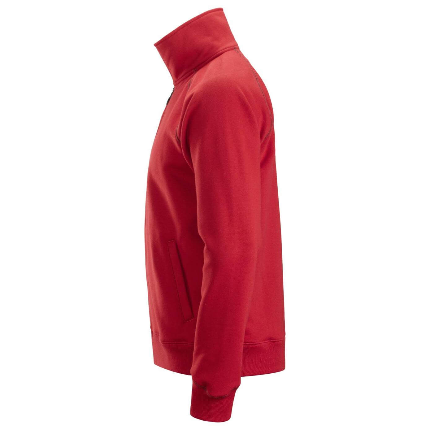 Snickers 2886 AllroundWork Full Zip Sweatshirt Jacket Chili Red left #colour_chili-red