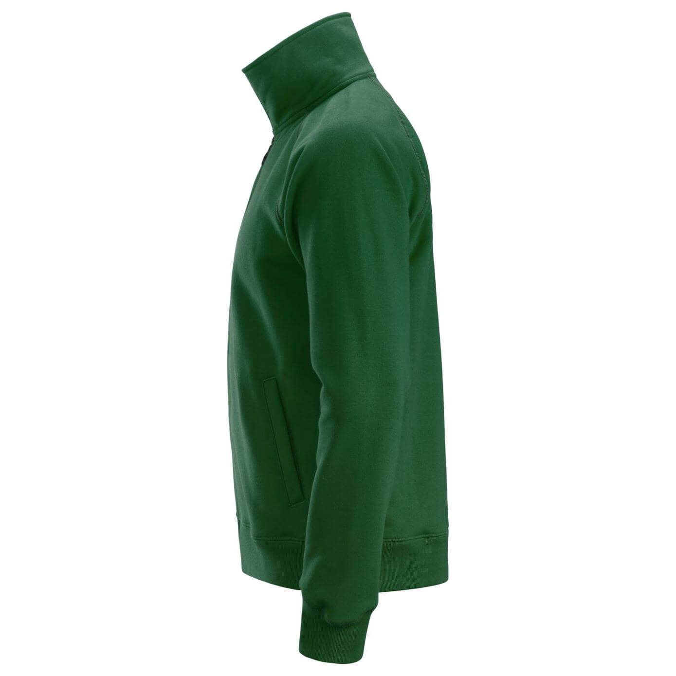 Snickers 2886 AllroundWork Full Zip Sweatshirt Jacket Forest Green left #colour_forest-green