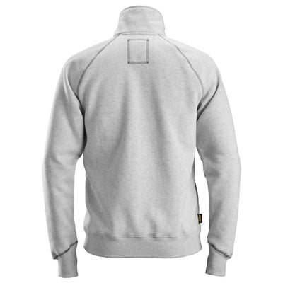 Snickers 2886 AllroundWork Full Zip Sweatshirt Jacket Grey Melange back #colour_grey-melange