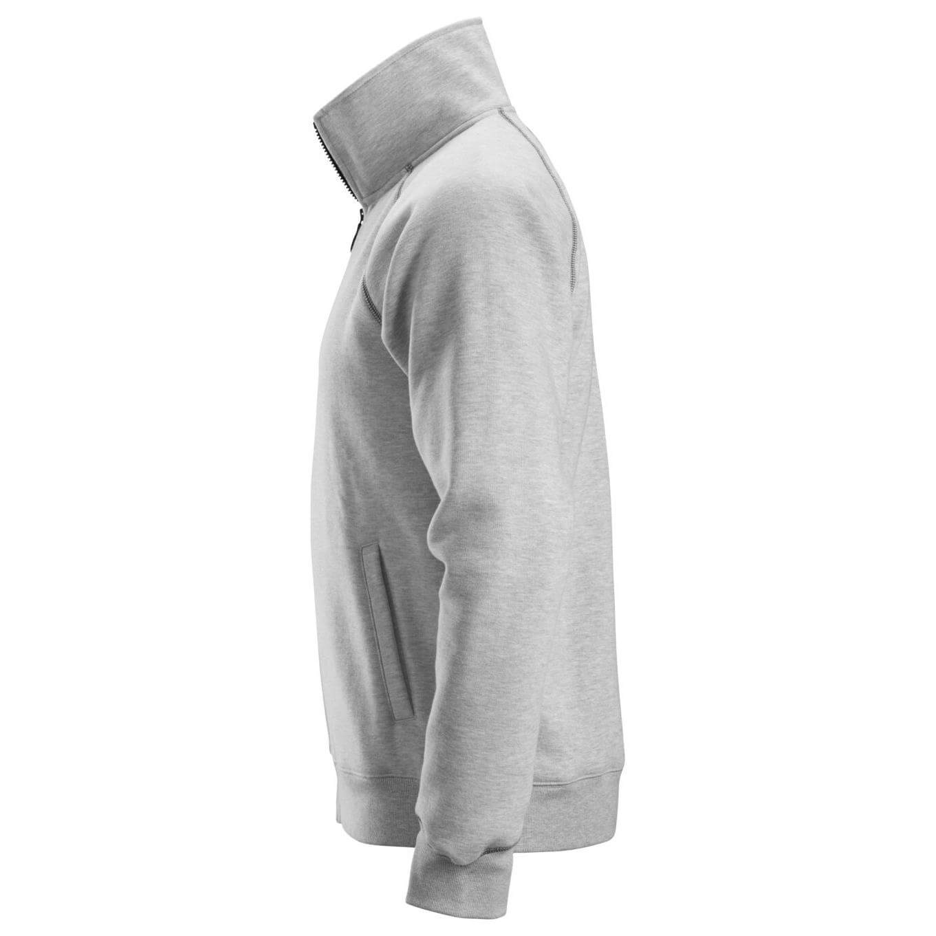 Snickers 2886 AllroundWork Full Zip Sweatshirt Jacket Grey Melange left #colour_grey-melange