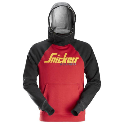 Snickers 2889 AllroundWork Logo Hoodie Chili Red Black Main #colour_chili-red-black