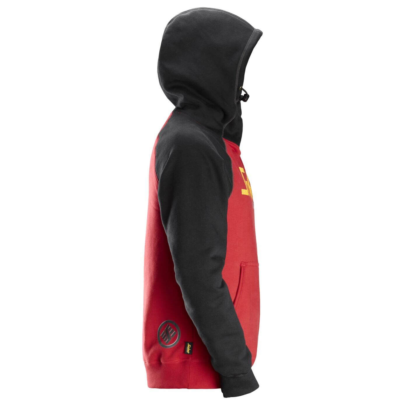 Snickers 2889 AllroundWork Logo Hoodie Chili Red Black right #colour_chili-red-black