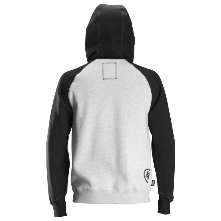 Snickers 2889 AllroundWork Logo Hoodie Grey Melange Black back #colour_grey-melange-black