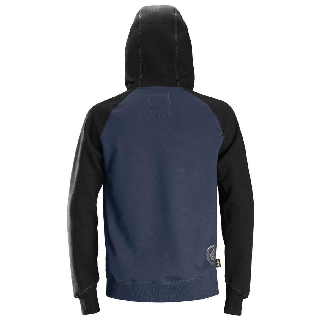 Snickers 2889 AllroundWork Logo Hoodie Navy Black back #colour_navy-black