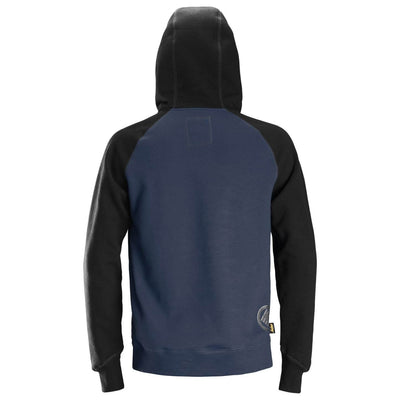 Snickers 2889 AllroundWork Logo Hoodie Navy Black back #colour_navy-black