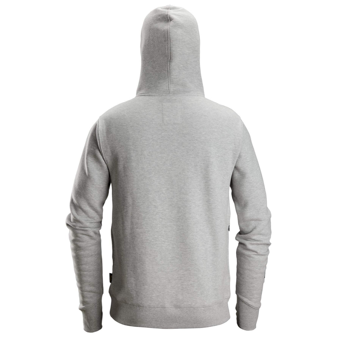 Snickers 2890 AllroundWork Hoodie Full Zip Grey Melange back #colour_grey-melange