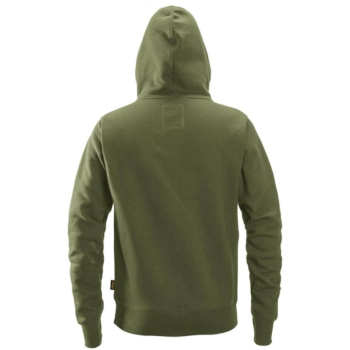 Snickers 2890 AllroundWork Hoodie Full Zip Khaki Green back #colour_khaki-green