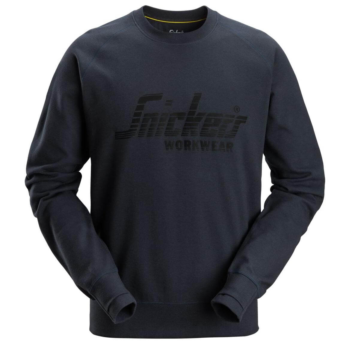 Snickers 2892 Logo Sweatshirt Dark Navy Melange Main #colour_dark-navy-melange