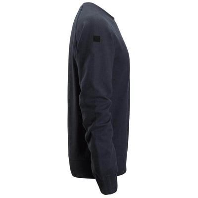 Snickers 2892 Logo Sweatshirt Dark Navy Melange right #colour_dark-navy-melange