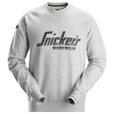 Snickers 2892 Logo Sweatshirt Grey Melange Main #colour_grey-melange