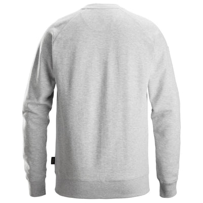 Snickers 2892 Logo Sweatshirt Grey Melange back #colour_grey-melange