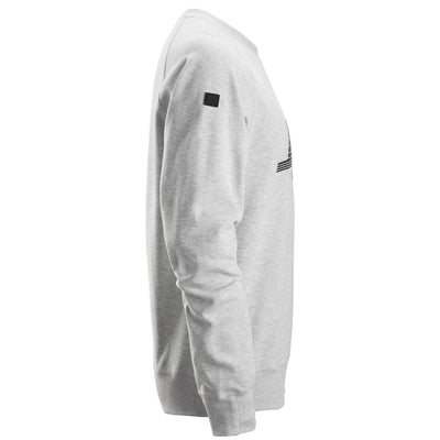 Snickers 2892 Logo Sweatshirt Grey Melange right #colour_grey-melange