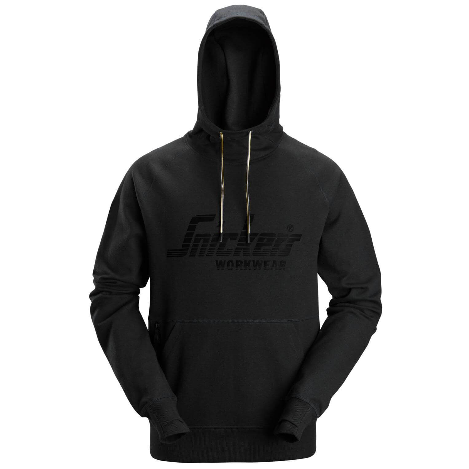 Snickers 2894 Logo Hoodie Black Main #colour_black