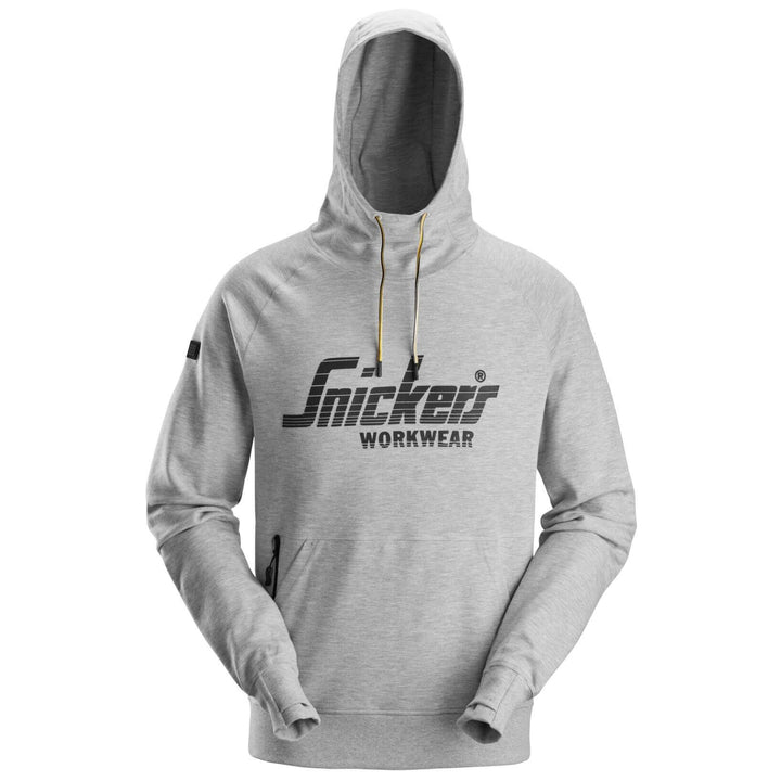 Snickers 2894 Logo Hoodie Grey Melange Main #colour_grey-melange