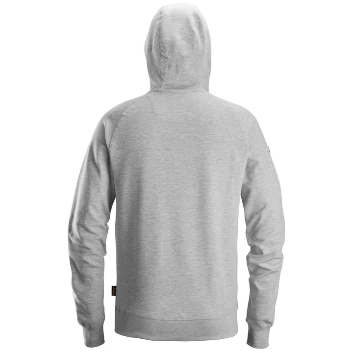 Snickers 2894 Logo Hoodie Grey Melange back #colour_grey-melange