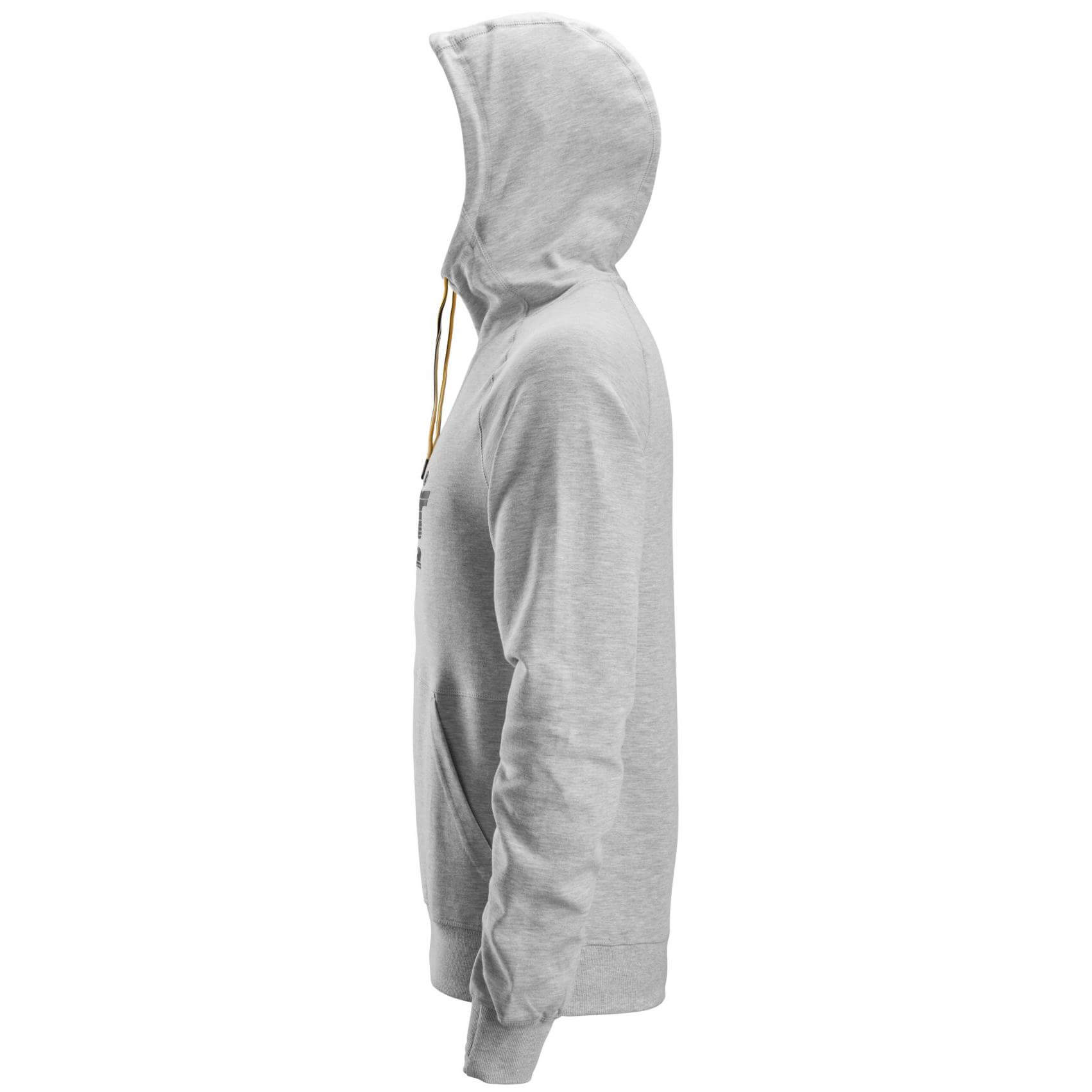 Snickers 2894 Logo Hoodie Grey Melange left #colour_grey-melange