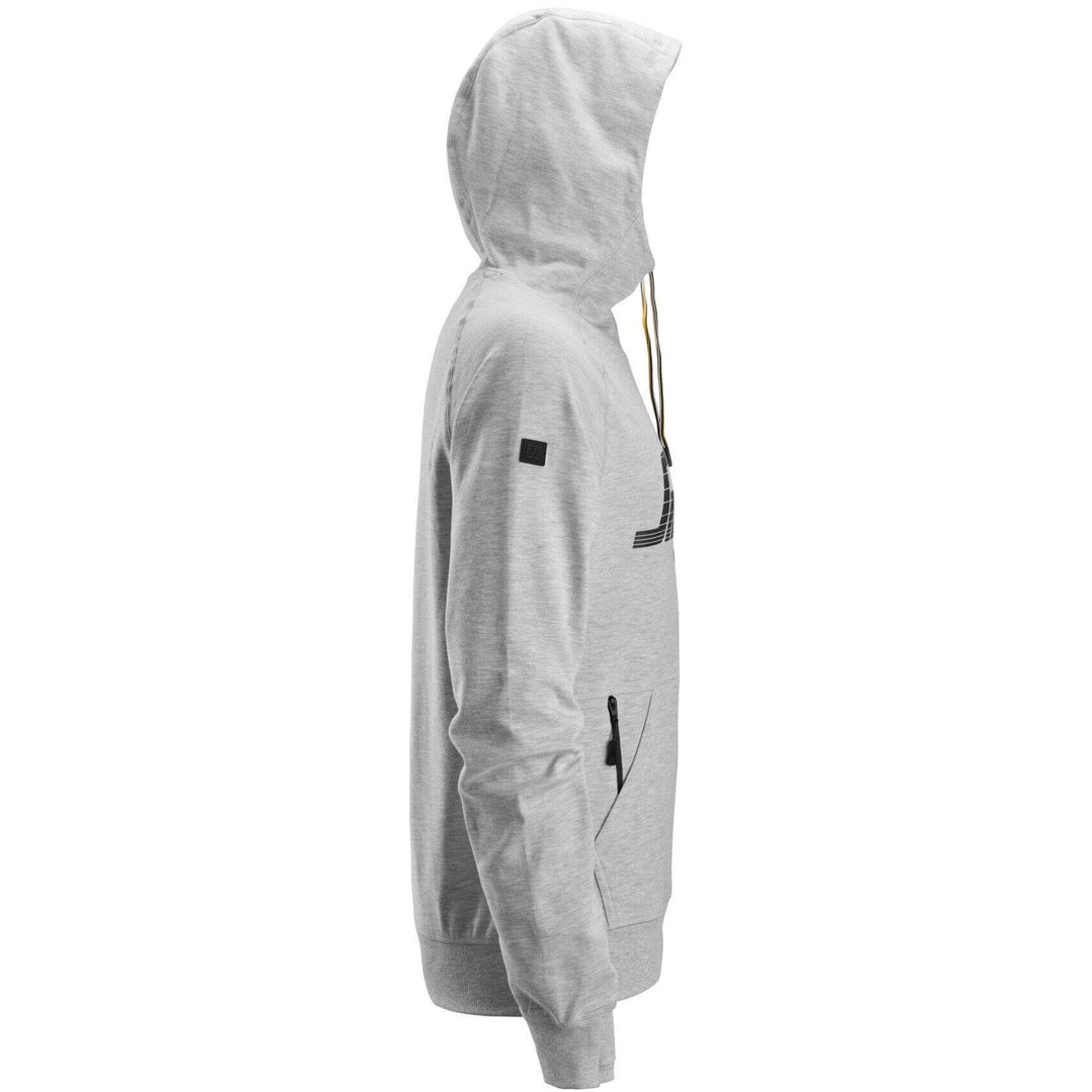 Snickers 2894 Logo Hoodie Grey Melange right #colour_grey-melange