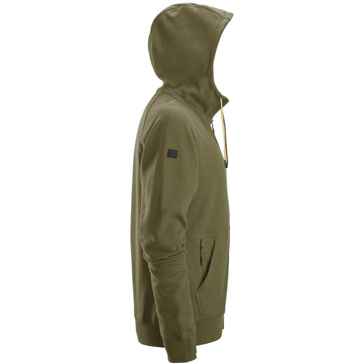 Snickers 2895 Logo Full Zip Hoodie Khaki Green right #colour_khaki-green