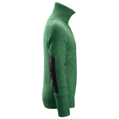 Snickers 2905 AllroundWork Half Zip Wool Sweater Forest Green right #colour_forest-green