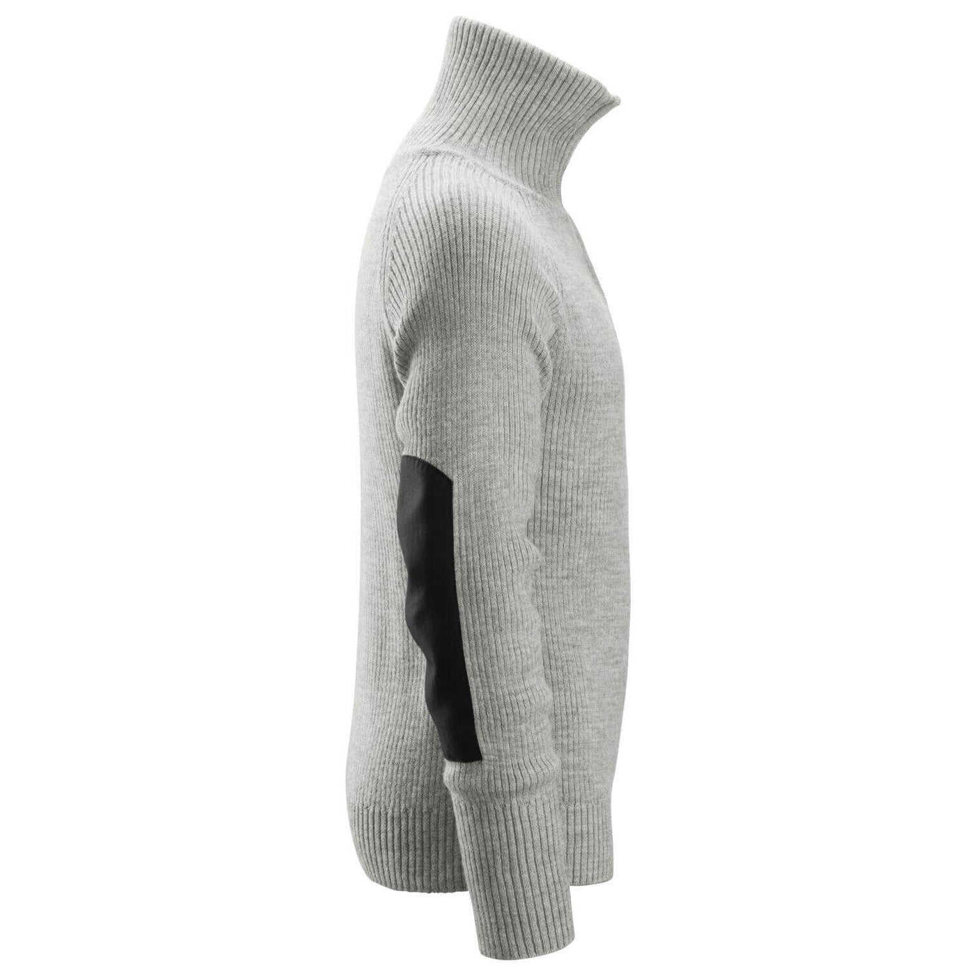 Snickers 2905 AllroundWork Half Zip Wool Sweater Grey Melange right #colour_grey-melange