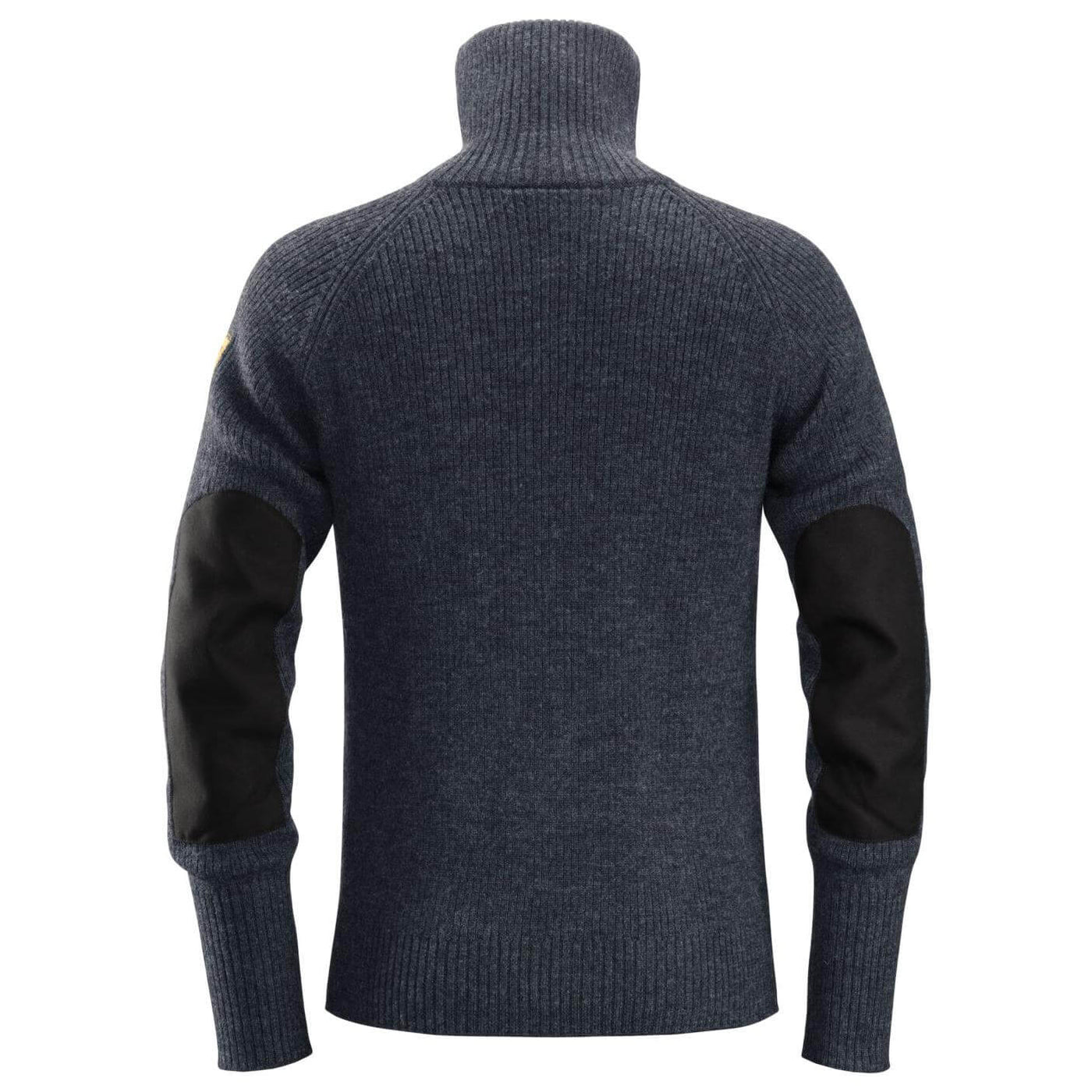 Snickers 2905 AllroundWork Half Zip Wool Sweater Navy back #colour_navy