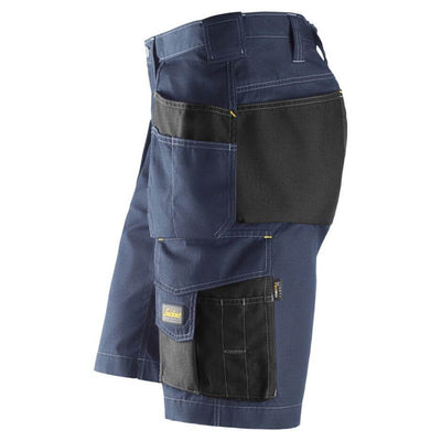 Snickers 3023 Craftsmen Loose Fit Shorts Holster Pockets Rip Stop Navy Black left #colour_navy-black