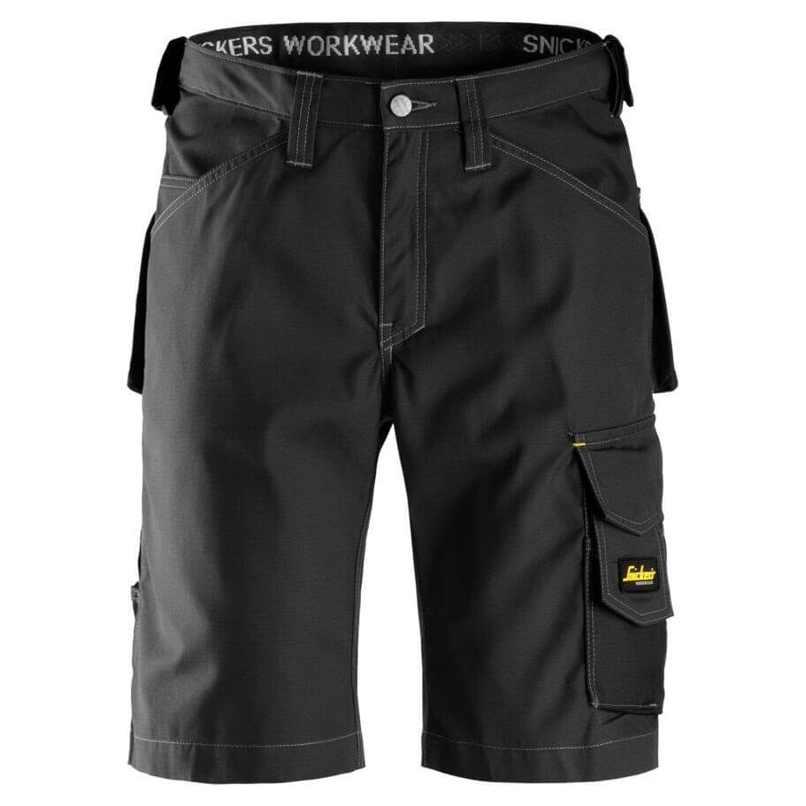 Snickers 3123 Craftsmen Loose Fit Shorts Rip Stop Black Black Main #colour_black-black