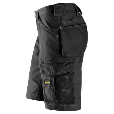 Snickers 3123 Craftsmen Loose Fit Shorts Rip Stop Black Black left #colour_black-black