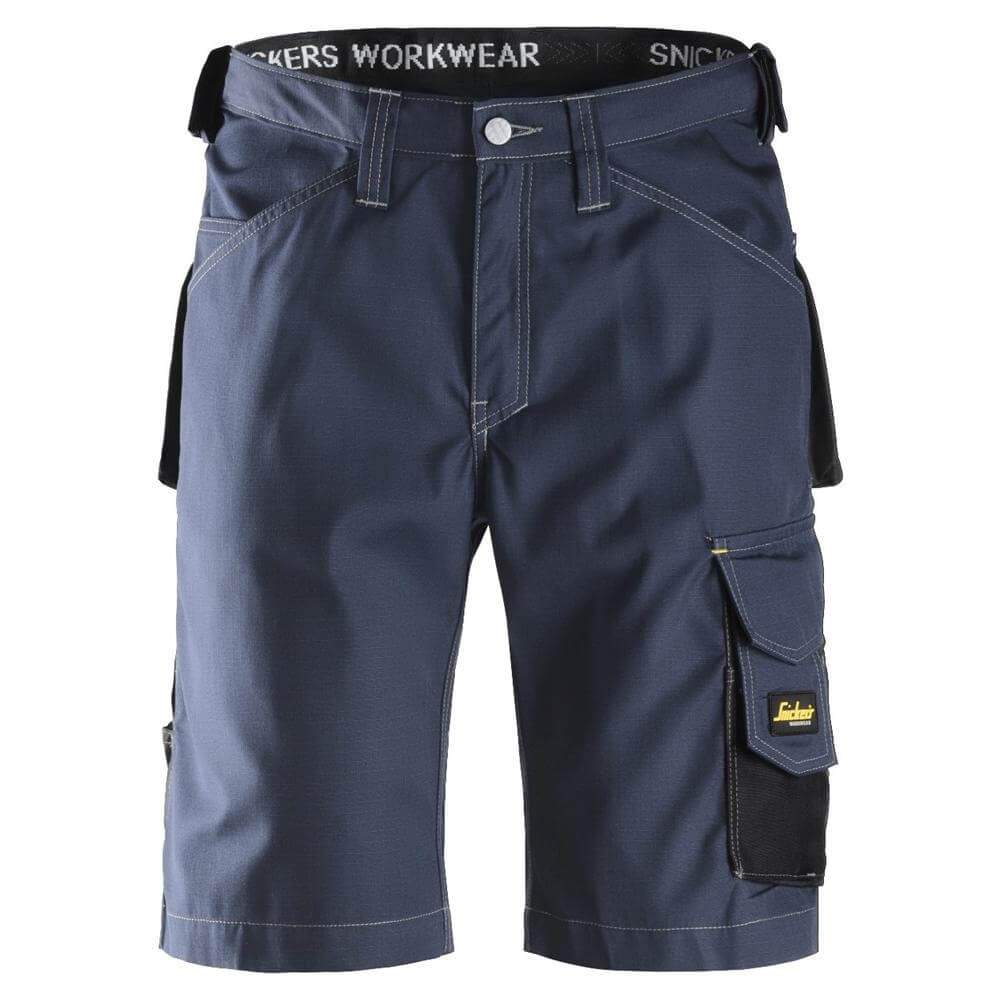 Snickers 3123 Craftsmen Loose Fit Shorts Rip Stop Navy Black Main #colour_navy-black