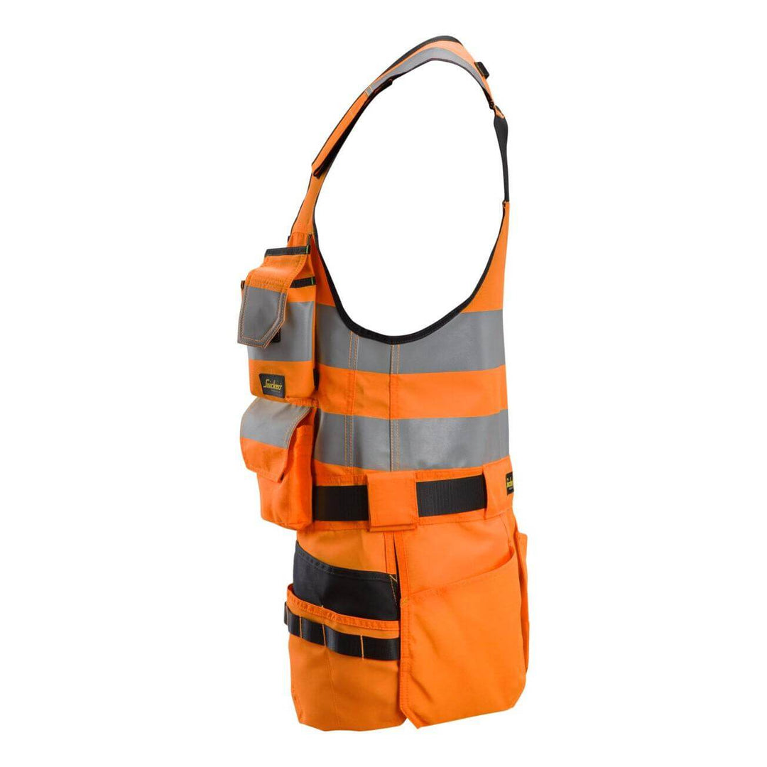 Snickers 4230 Hi Vis Tool Vest Class 1 Hi Vis Orange Black left #colour_hi-vis-orange-black