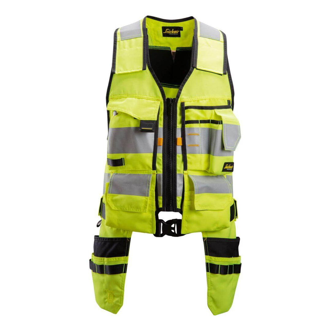 Snickers 4230 Hi Vis Tool Vest Class 1 Hi Vis Yellow Black Main #colour_hi-vis-yellow-black