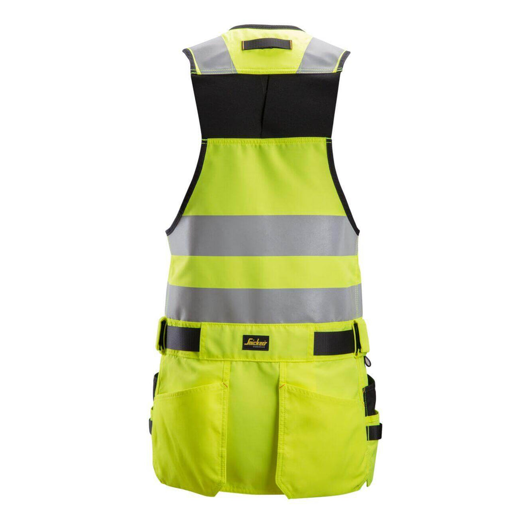 Snickers 4230 Hi Vis Tool Vest Class 1 Hi Vis Yellow Black back #colour_hi-vis-yellow-black