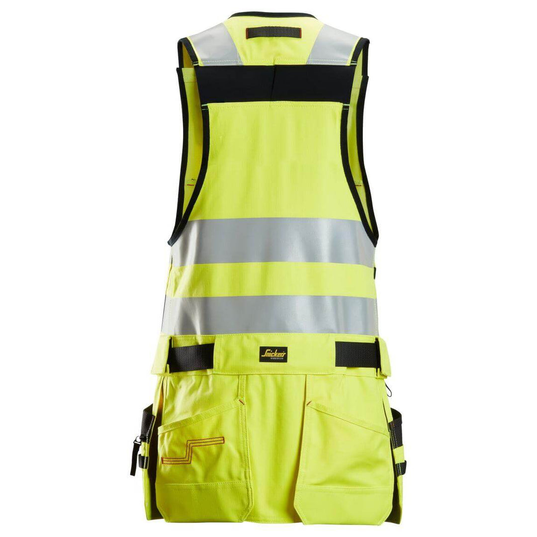 Snickers 4260 ProtecWork Hi Vis Tool Vest Class 1 Hi Vis Yellow back #colour_hi-vis-yellow