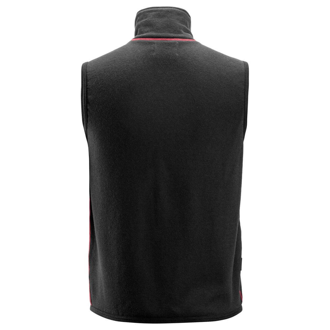 Snickers 4360 ProtecWork Wool Terry Vest Black back #colour_black