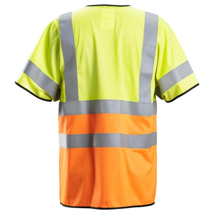 Snickers 4361 ProtecWork FR Hi Vis Vest Class 3 2 Hi Vis Yellow Hi Vis Orange back #colour_hi-vis-yellow-hi-vis-orange