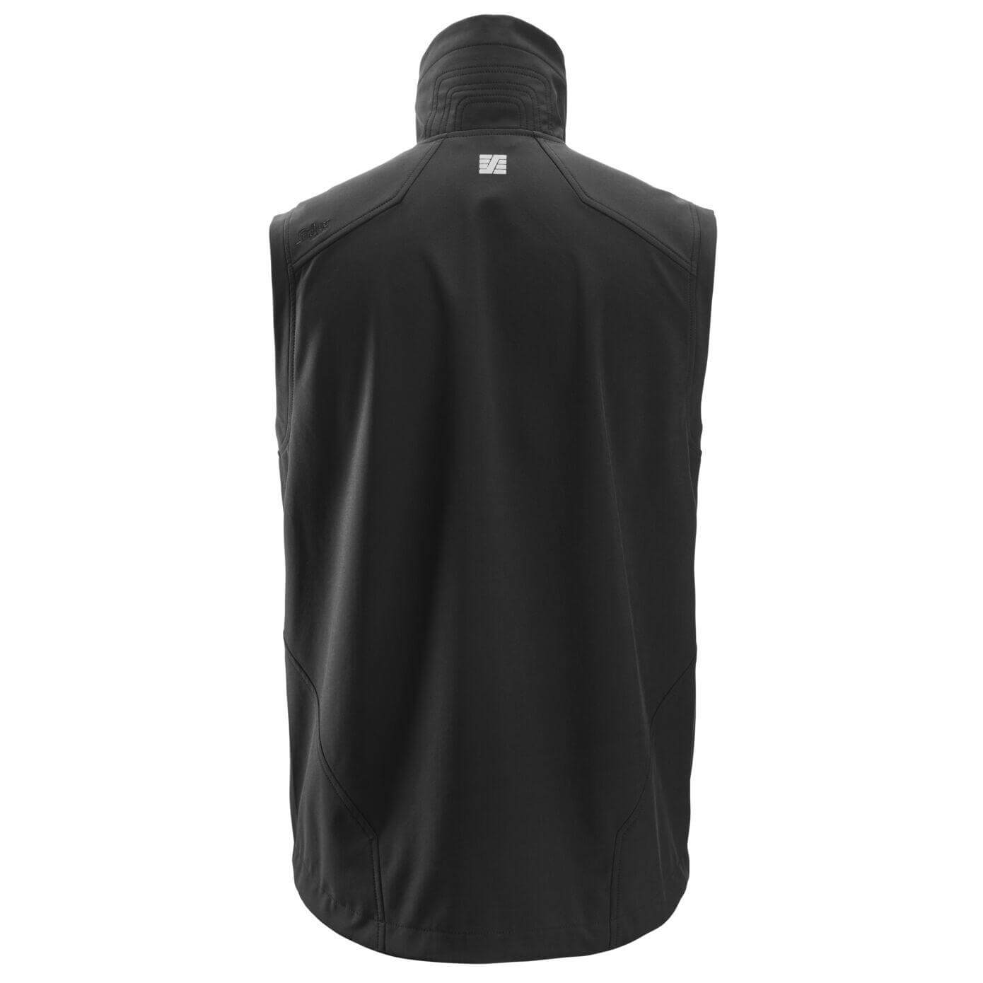 Snickers 4505 AllroundWork Windproof Soft Shell Vest Black back #colour_black