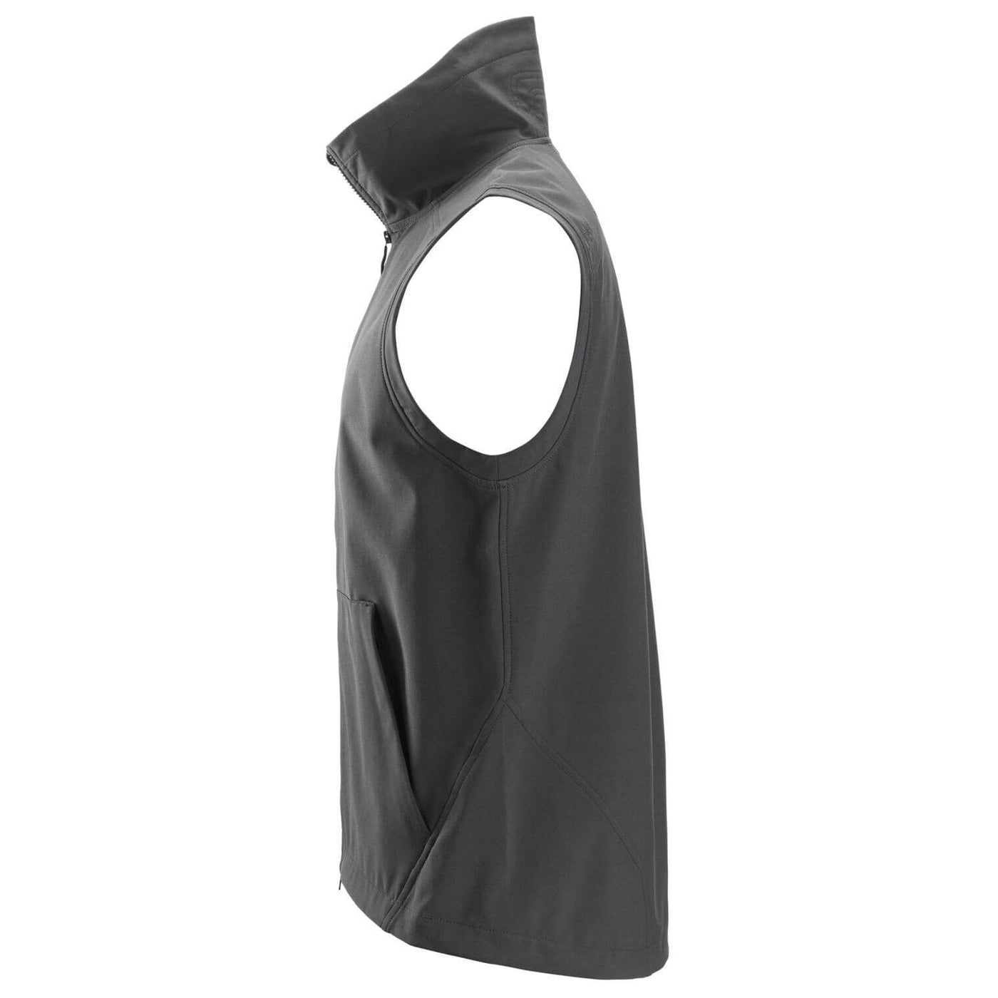Snickers 4505 AllroundWork Windproof Soft Shell Vest Steel Grey left #colour_steel-grey