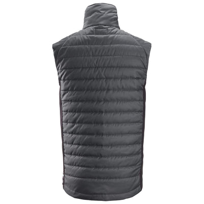 Snickers 4512 AllroundWork 37.5 Insulator Vest Steel Grey Black back #colour_steel-grey-black