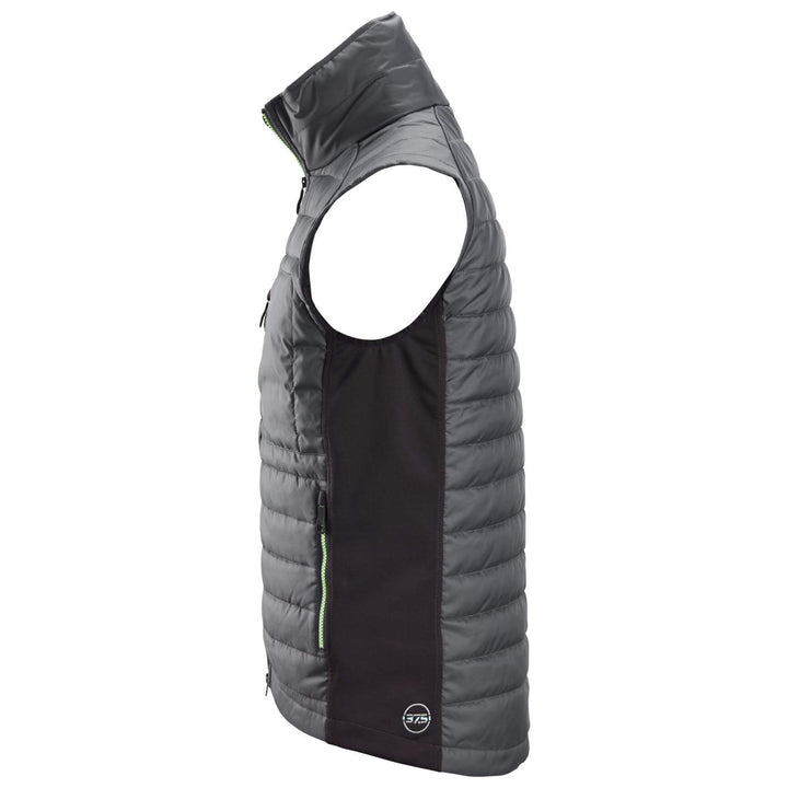 Snickers 4512 AllroundWork 37.5 Insulator Vest Steel Grey Black left #colour_steel-grey-black