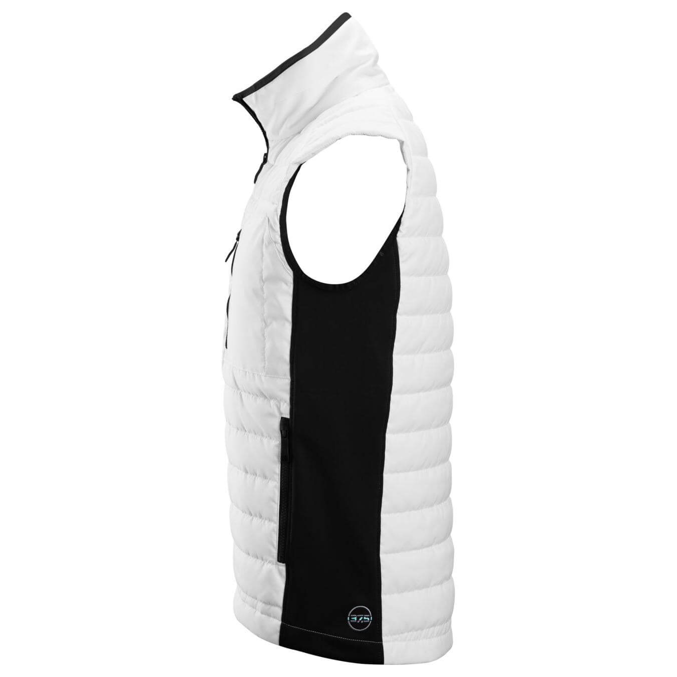 Snickers 4512 AllroundWork 37.5 Insulator Vest White Black left #colour_white-black