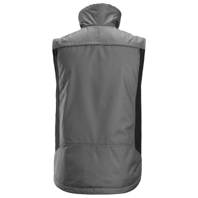 Snickers 4548 AllroundWork Winter Vest Grey Black back #colour_grey-black