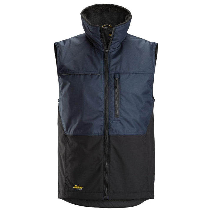 Snickers 4548 AllroundWork Winter Vest Navy Black Main #colour_navy-black