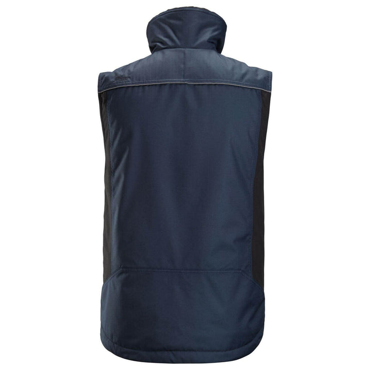 Snickers 4548 AllroundWork Winter Vest Navy Black back #colour_navy-black